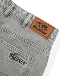 Denim Jeans|Pants-Butter Goods Racer Denim Jeans, Grey Wash