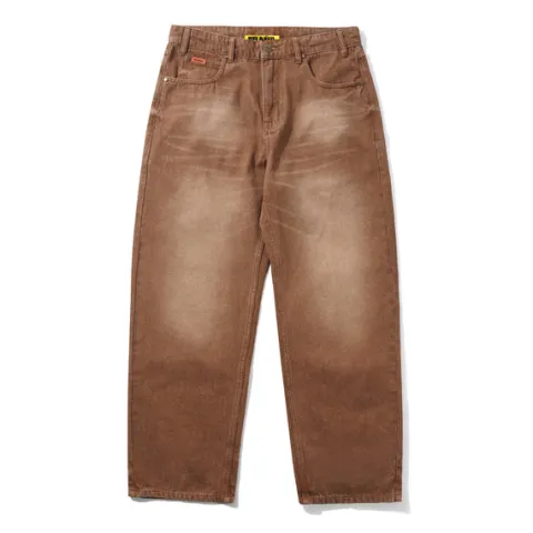 Denim Jeans|Pants-Butter Goods Relaxed Denim Jeans, Distressed Brown