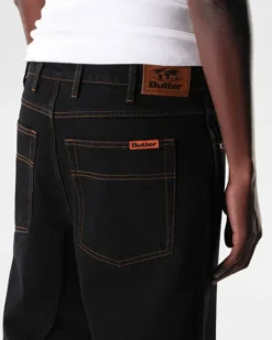 Denim Jeans|Pants-Butter Goods Relaxed Denim Jeans, Washed Black