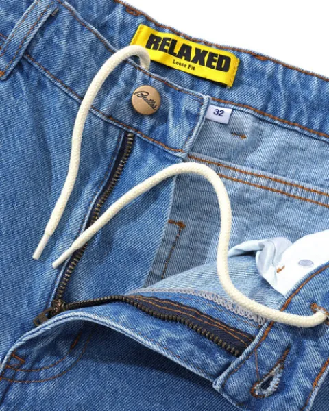 Denim Jeans|Pants-Butter Goods Relaxed Denim Jeans, Washed Indigo