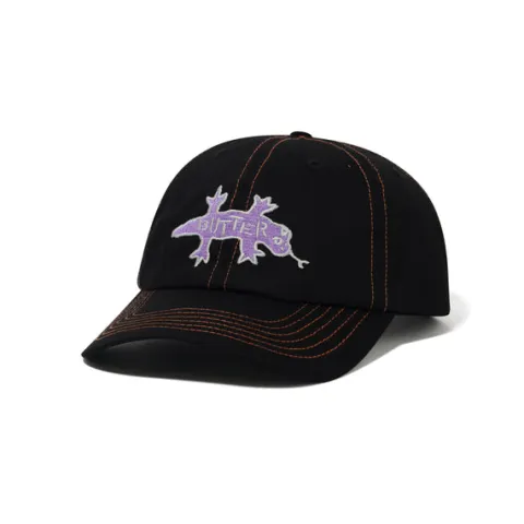 Hats|Beanies-Butter Goods Reptile 6 Panel Cap, Black