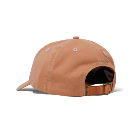 Hats|Beanies-Butter Goods Rounded Logo 6 Panel Cap, Washed Orange