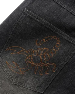 Denim Jeans|Pants-Butter Goods Scorpion Stitch Denim Jeans, Slub Black