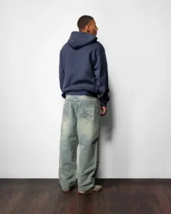 Denim Jeans|Pants-Butter Goods Scorpion Stitch Denim Jeans, Slub Black
