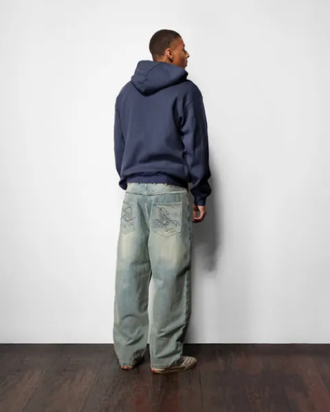 Denim Jeans|Pants-Butter Goods Scorpion Stitch Denim Jeans, Slub Black