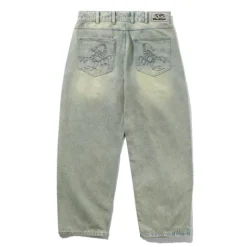 Denim Jeans|Pants-Butter Goods Scorpion Stitch Denim Jeans, Tinted Light Blue