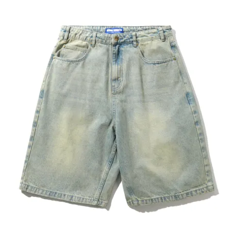 Denim Shorts|Shorts-Butter Goods Scorpion Stitch Denim Shorts, Tinted Light Blue