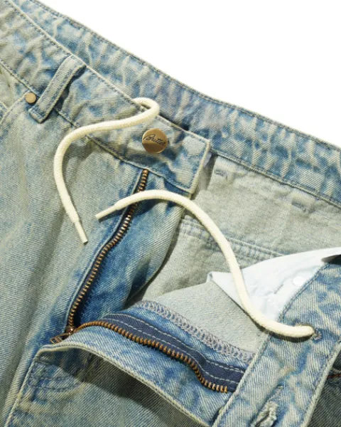 Denim Shorts|Shorts-Butter Goods Scorpion Stitch Denim Shorts, Tinted Light Blue