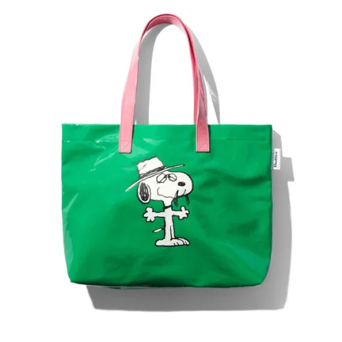 Bags-Butter Goods Shopper Tote, Green / Light Pink