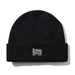 Hats|Beanies-Butter Goods Sketch Patch Beanie, Black