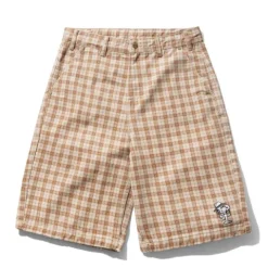 Denim Shorts|Shorts-Butter Goods Spike Work Shorts, Sandstone Plaid