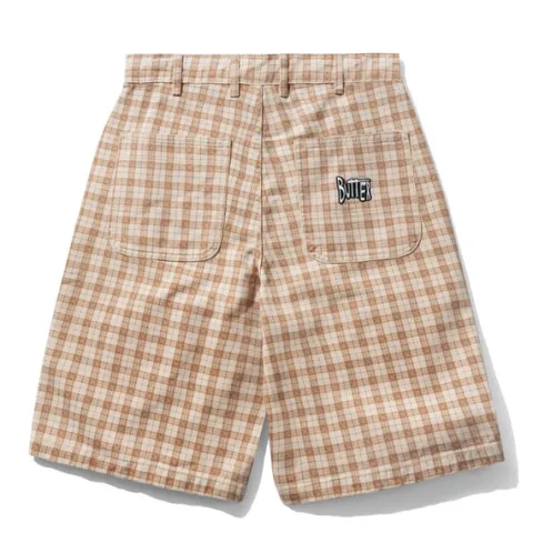 Denim Shorts|Shorts-Butter Goods Spike Work Shorts, Sandstone Plaid