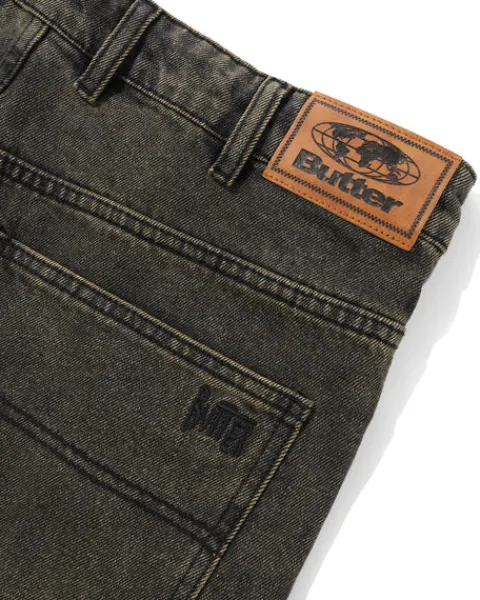 Denim Jeans|Pants-Butter Goods Straight Leg Denim Jeans, Brown Tint