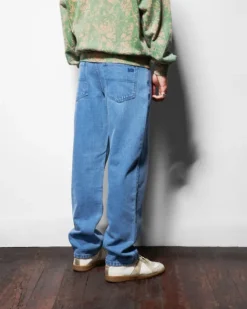 Denim Jeans|Pants-Butter Goods Straight Leg Denim Jeans, Distressed Indigo