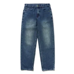 Denim Jeans|Pants-Butter Goods Straight Leg Denim Jeans, Distressed Indigo
