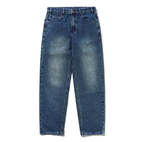 Denim Jeans|Pants-Butter Goods Straight Leg Denim Jeans, Distressed Indigo