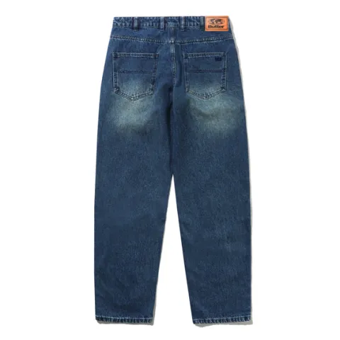 Denim Jeans|Pants-Butter Goods Straight Leg Denim Jeans, Distressed Indigo