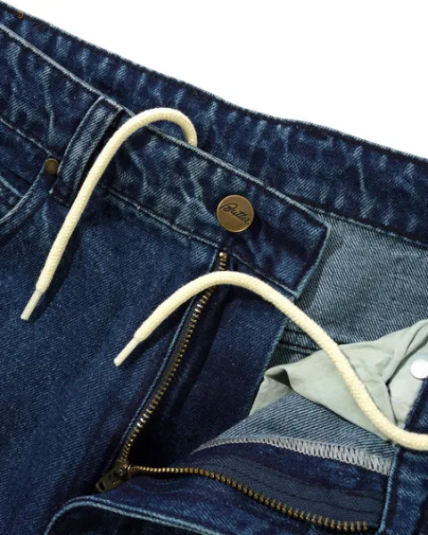 Denim Jeans|Pants-Butter Goods Straight Leg Denim Jeans, Distressed Indigo