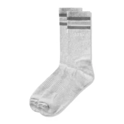 Accessories-Butter Goods Stripe Socks, Ash Grey