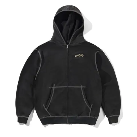 Zip-Thru Hoods|Pullover Hoods-Butter Goods Trai titch Zip-Thru Hood, Wahed Back