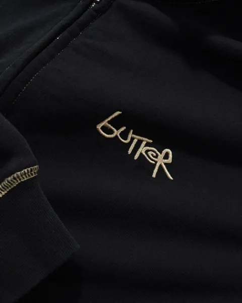 Zip-Thru Hoods|Pullover Hoods-Butter Goods Trai titch Zip-Thru Hood, Wahed Back