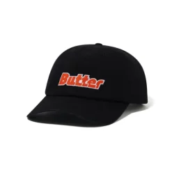Hats|Beanies-Butter Goods Transit 6 Panel Cap, Black