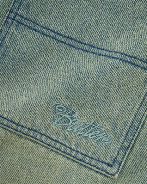 Denim Jeans|Pants-Butter Goods Trim Denim Jeans, Sunfade Blue