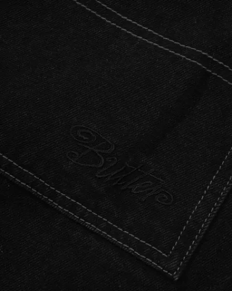 Denim Shorts|Shorts-Butter Goods Trim Denim Shorts, Rinsed Black