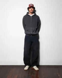 Zip-Thru Hoods|Pullover Hoods-Butter Goods Waffe Zip-Thru Hood, Back Overdye