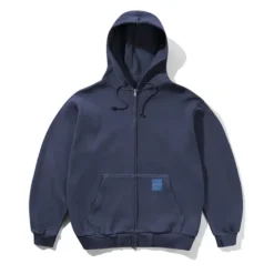 Zip-Thru Hoods|Pullover Hoods-Butter Goods Waffe Zip-Thru Hood, Navy Overdye