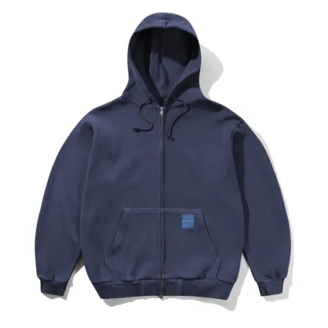 Zip-Thru Hoods|Pullover Hoods-Butter Goods Waffe Zip-Thru Hood, Navy Overdye