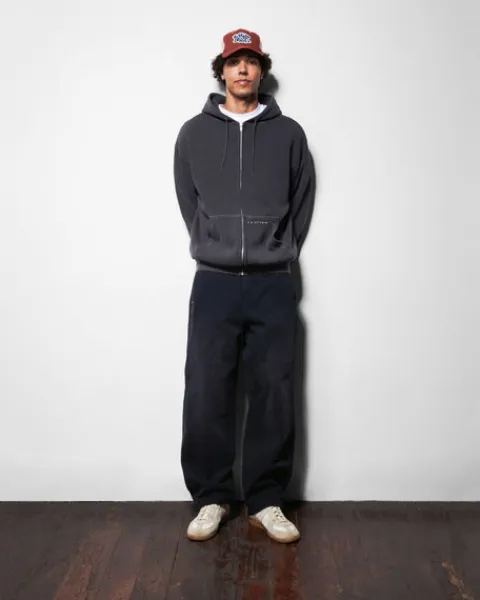 Zip-Thru Hoods|Pullover Hoods-Butter Goods Waffe Zip-Thru Hood, Urchin Overdye