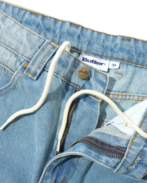 Denim Jeans|Pants-Butter Goods Weathergear Denim Jeans, Distressed Indigo