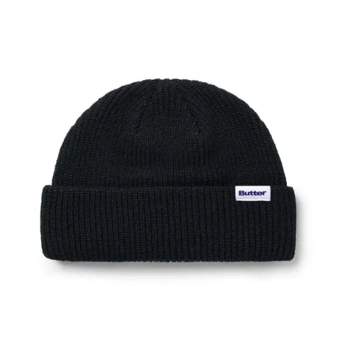 Hats|Beanies-Butter Goods Wharfie Beanie, Black