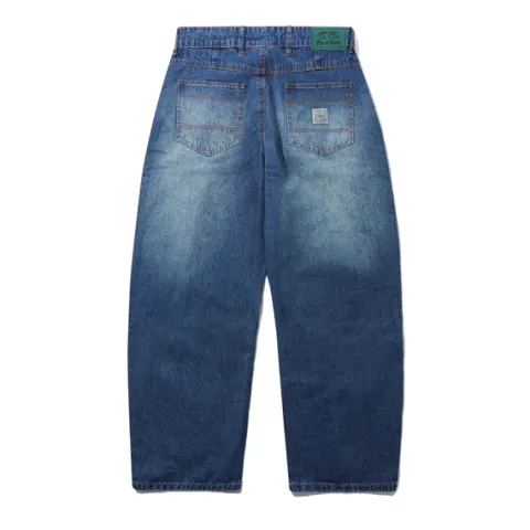 Denim Jeans|Pants-Butter Goods Wide Cut Denim Jeans, Dark Blue Slub