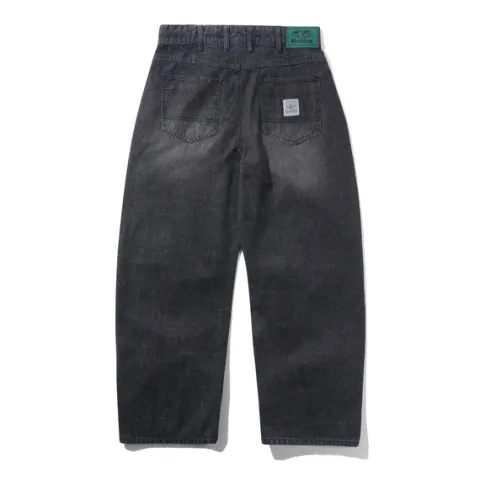 Denim Jeans|Pants-Butter Goods Wide Cut Denim Jeans, Streaky Black Wash