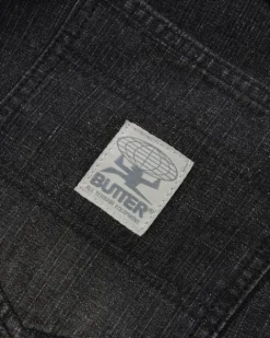 Denim Jeans|Pants-Butter Goods Wide Cut Denim Jeans, Streaky Black Wash