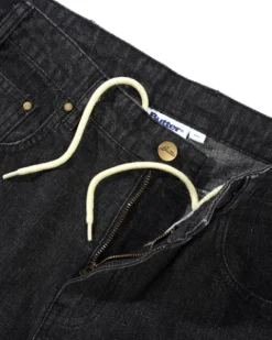 Denim Jeans|Pants-Butter Goods Wide Cut Denim Jeans, Streaky Black Wash