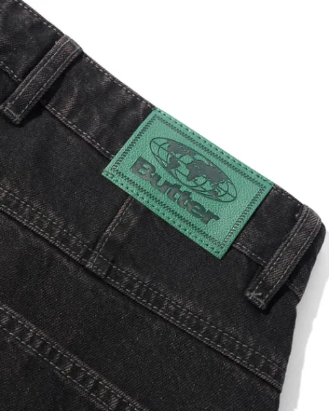 Denim Jeans|Pants-Butter Goods Wide Cut Denim Jeans, Tinted Black