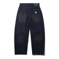 Denim Jeans|Pants-Butter Goods Wide Cut Denim Jeans, Tinted Dark Indigo