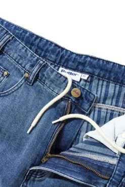 Denim Jeans|Pants-Butter Goods Wide Cut Denim Jeans, Vertical Stripe