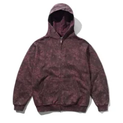 Zip-Thru Hoods|Pullover Hoods-Butter Goods Wood Cao Zip-Thru Hood, Wahed Burgundy