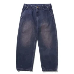 Denim Jeans|Pants-Butter Goods Work Pants, Distressed Tinted Indigo